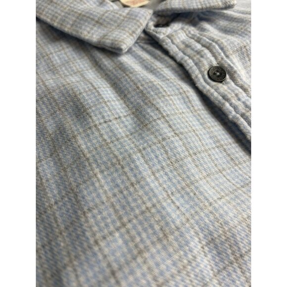 Carbon 2 Cobalt Men Flannel Shirt Gray Blue Plaid Button Up Long Sleeve Large L - Picture 6 of 6